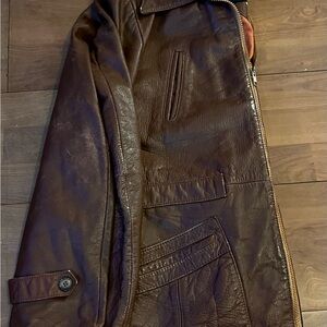 Vintage Men's Brown Leather Jacket